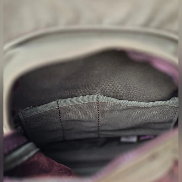 Original 2009 Duluth Trading Co Olive Green Canvas Backpack Leather & Brass EXC